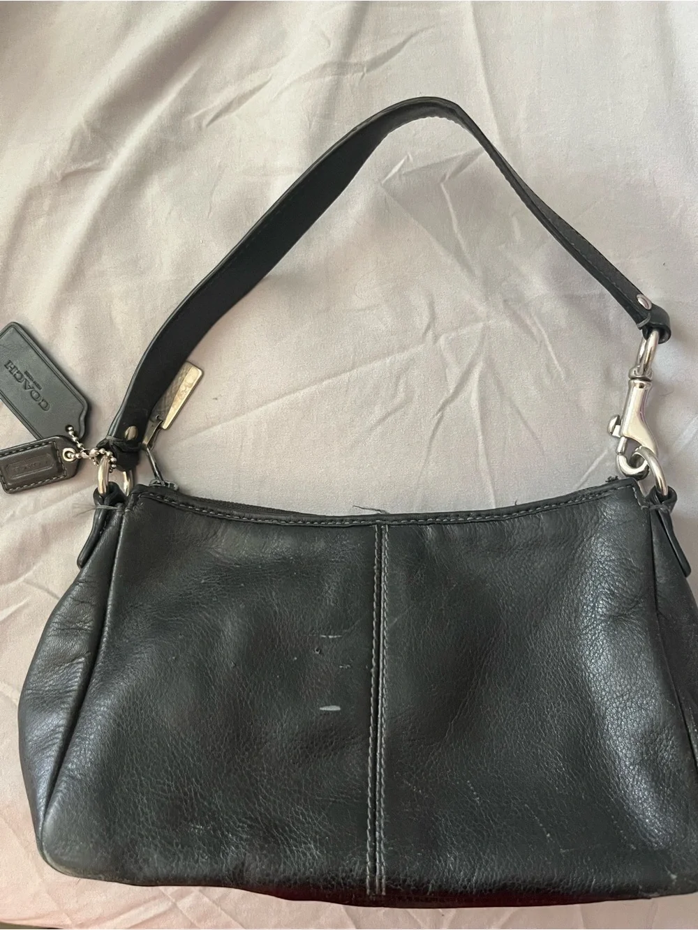 REHAB Vintage Coach Black Leather Shoulder Bag